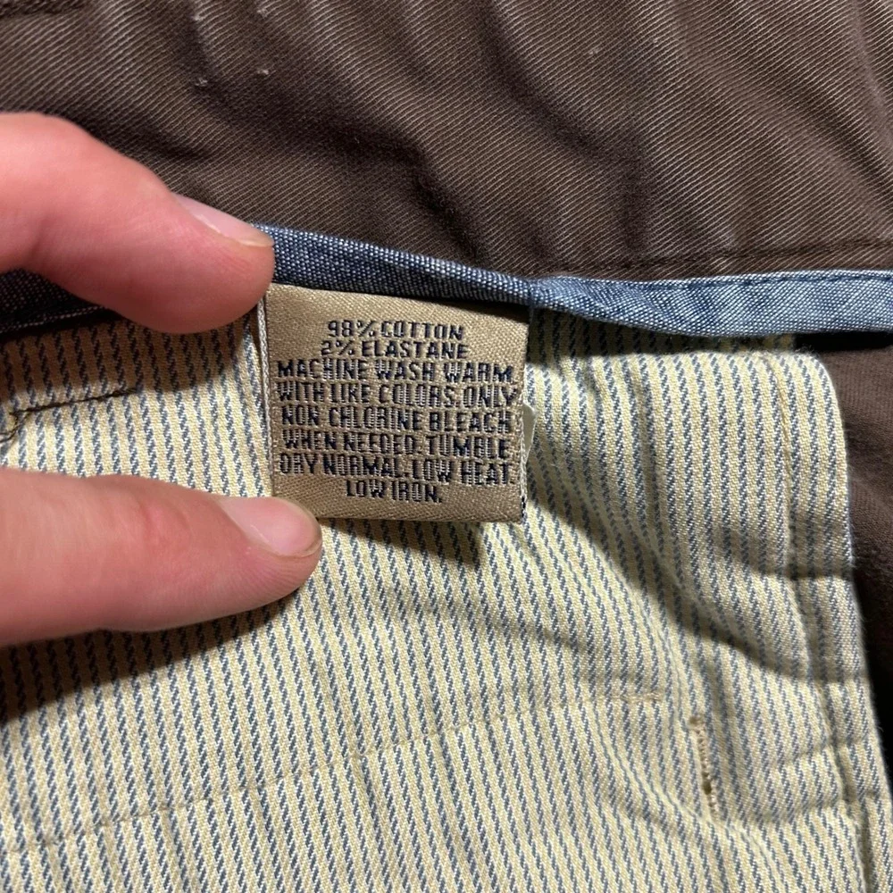 VTG Bills Khakis Trim Fit Pants Mens 38x30 Brown Made in USA Cotton Chinos